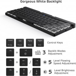 RK Royal Kludge 摺疊式 Low Profile 白軸 (BT+2.4G) 白光機械鍵盤 RK925